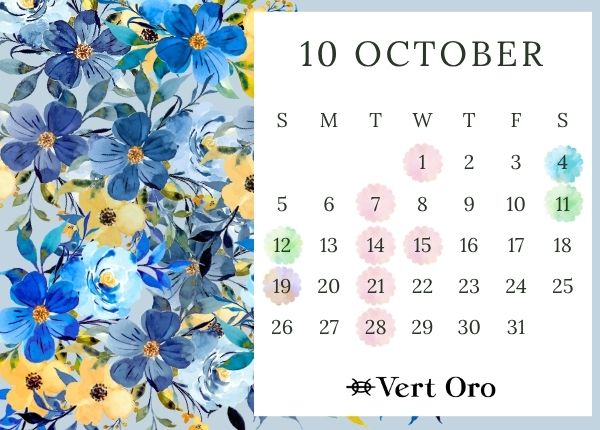 10月のカレンダー
